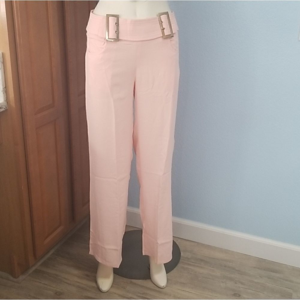 M|2 Misty Pink Buckle Accent Pants